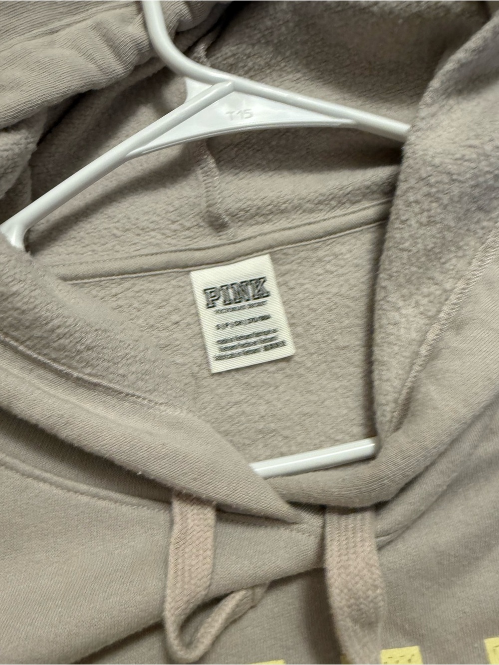 PINK Victoria's Secret Hoodie in Light Beige with Yellow Accent set - Picture 3 of 5